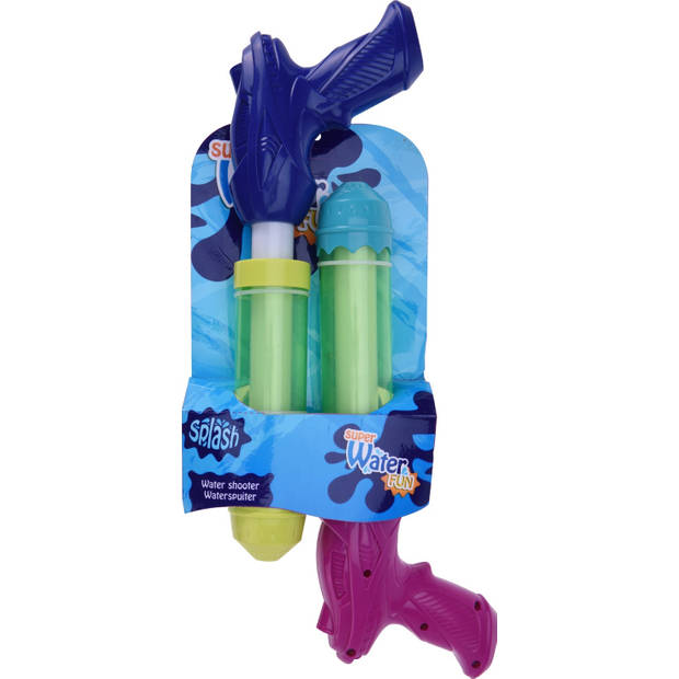 Free and Easy waterpistoolset junior 20 cm blauw/paars 2 stuks