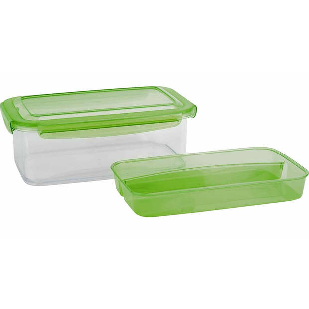 Groene lunchbox met bestek bakje 1,9 liter - Broodtrommels