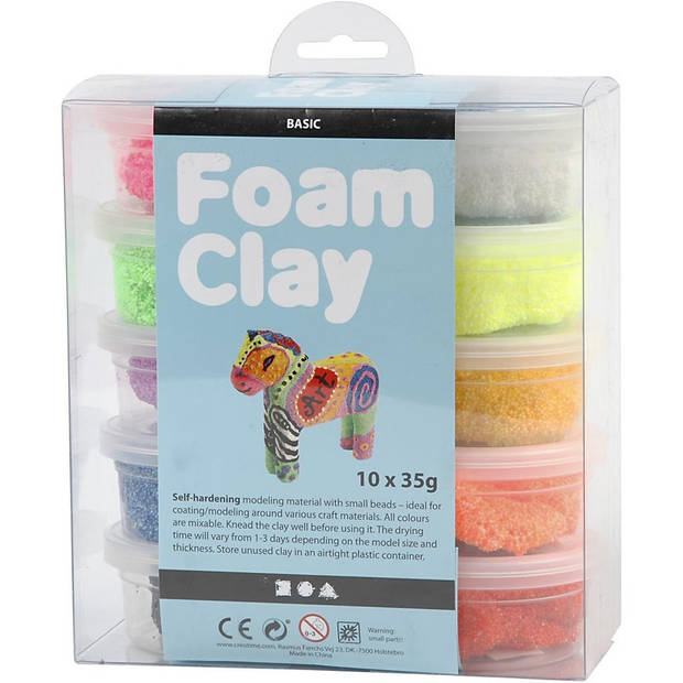 Knutselset 10x klei Foam Clay 35 gram gekleurd - Klei