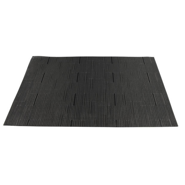 10x Tafel placemats/onderleggers zwart 30 x 45 cm - Placemats