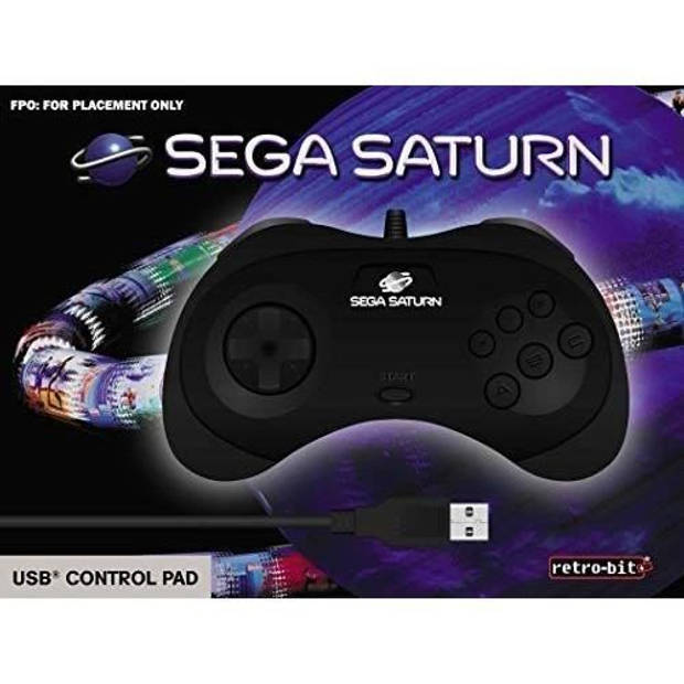 SEGA Saturn Retrobit Zwarte bedrade controller USB-verbinding