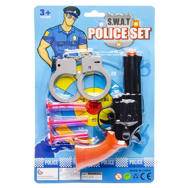 Politie speelgoed set 5-delig inclusief pet voor kinderen - Speelgoedpistool