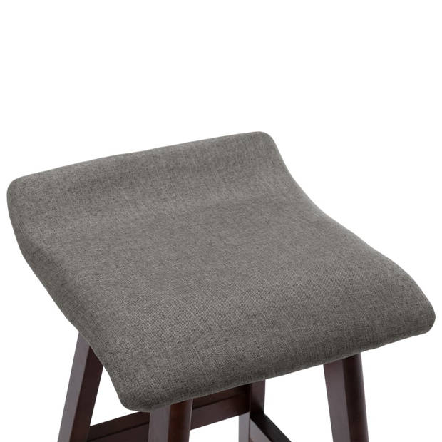 The Living Store Barstoel - - Stoelen - 41 x 42 x 79 cm - donkergrijs/donkerbruin