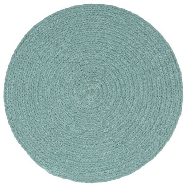 vidaXL Placemats 4 st rond 38 cm katoen effen groen