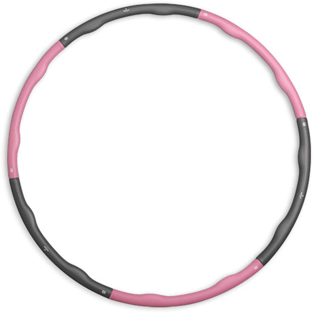 Matchu Sports Fitness hoelahoep 1.5kg roze - Roze/grijs - Ø 100cm