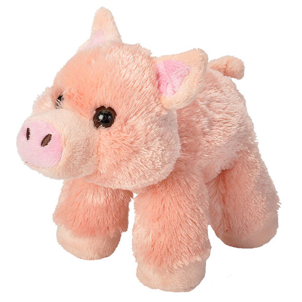 Pluche dieren knuffels Varken/biggetje van 18 cm - Knuffel boederijdieren