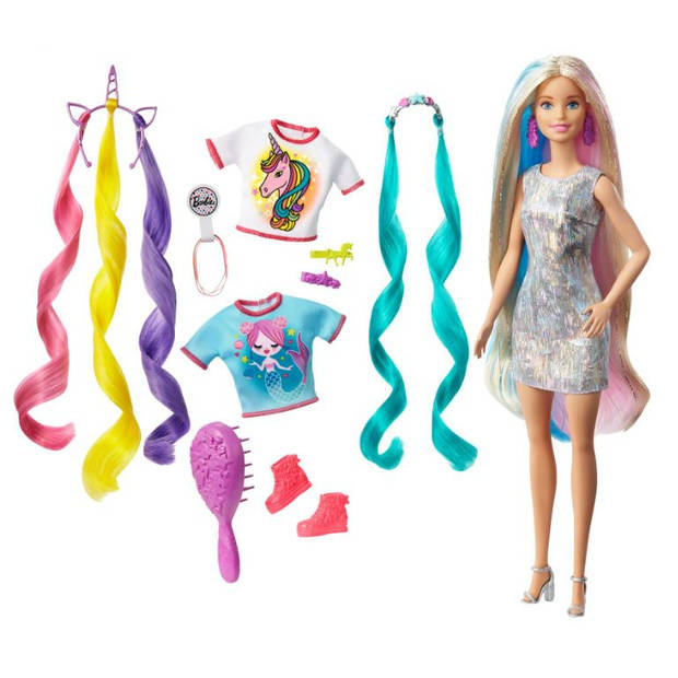 Barbie tienerpop Fantasy Hair meisjes 30 cm 12-delig