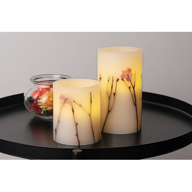 Pauleen Shiny Blossom Candle white-flowers.