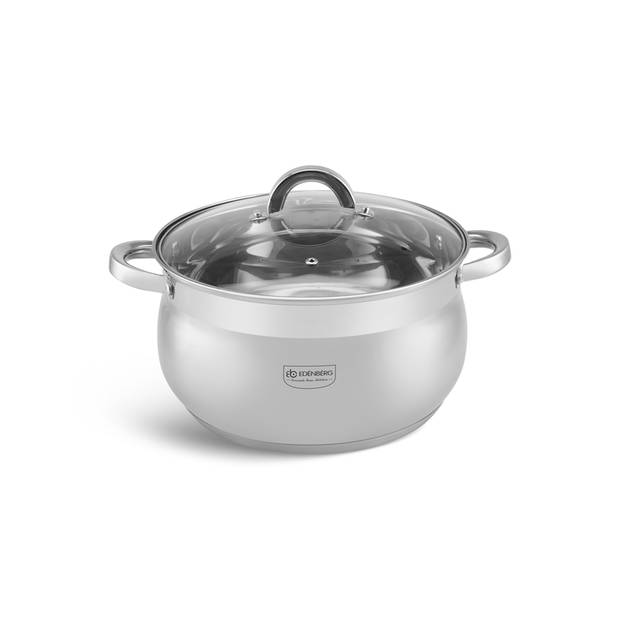 Edënbërg Classic Line - RVS Kookpan met deksel - Ø 18 cm - 2.9L - 5-Laags Bodem!