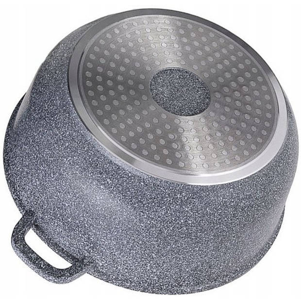 Edënbërg Stonetec Line - Luxe Aluminium Kookpan met Deksel - Ø 28cm - 6,8 liter - Grijs, Aluminium