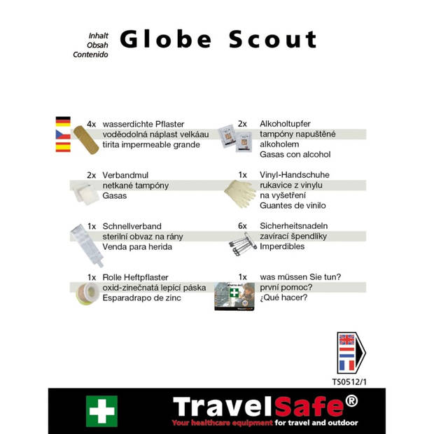 Travelsafe 17-delige EHBO-set Globe Scout rood