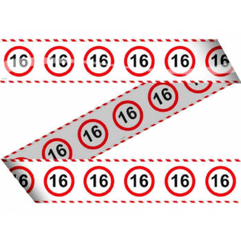 2x stuks markeerlinten 15 meter 16 jaar feestartikelen - Markeerlinten