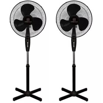 Kingcool - statiefventilator - 2 stuks - zwart - 40 cm - staande ventilator