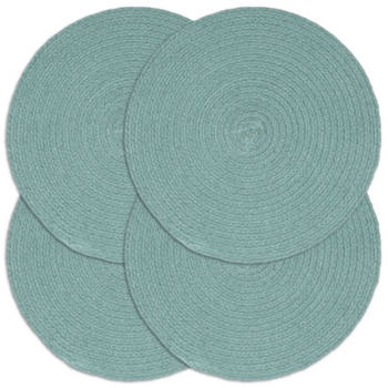 vidaXL Placemats 4 st rond 38 cm katoen effen groen