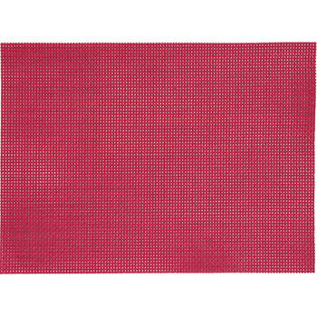 6x stuk Placemats rood gevlochten/geweven print 45 x 30 cm - Placemats