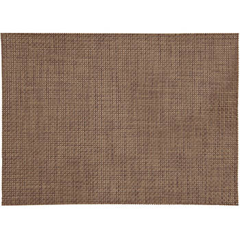 6x stuk Placemats jute bruin gevlochten/geweven print 45 x 30 cm - Placemats