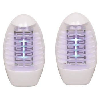 Set van 2x stuks elektrische Led insectenlampen/insectenbestrijders 22V - Muggenstekkers