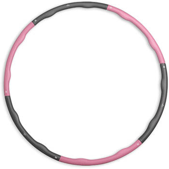 Matchu Sports Fitness hoelahoep 1.5kg roze - Roze/grijs - Ø 100cm