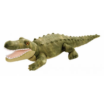 Wild Republic knuffel krokodil junior 58 cm pluche groen/roze