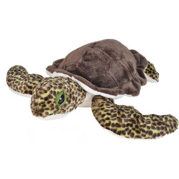 Wild Republic Pluche dieren knuffel zeeschildpad - 30 cm - Knuffeldieren speelgoed - Knuffeldier