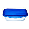 Pyrex - Cook & Go Rechthoekige Schaal Met Deksel - Set van 3 Stuks - Blauw - Pyrex