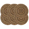 vidaXL Placemats 6 st rond 38 cm jute donkerbruin