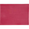 6x stuk Placemats rood gevlochten/geweven print 45 x 30 cm - Placemats