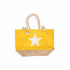 Strandtas geel met witte ster 55 cm - Strandtassen