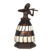HAES DECO - Tiffany Tafellamp Vrouw Bruin, Wit 13x13x26 cm Fitting E14 / Lamp max 1x25W