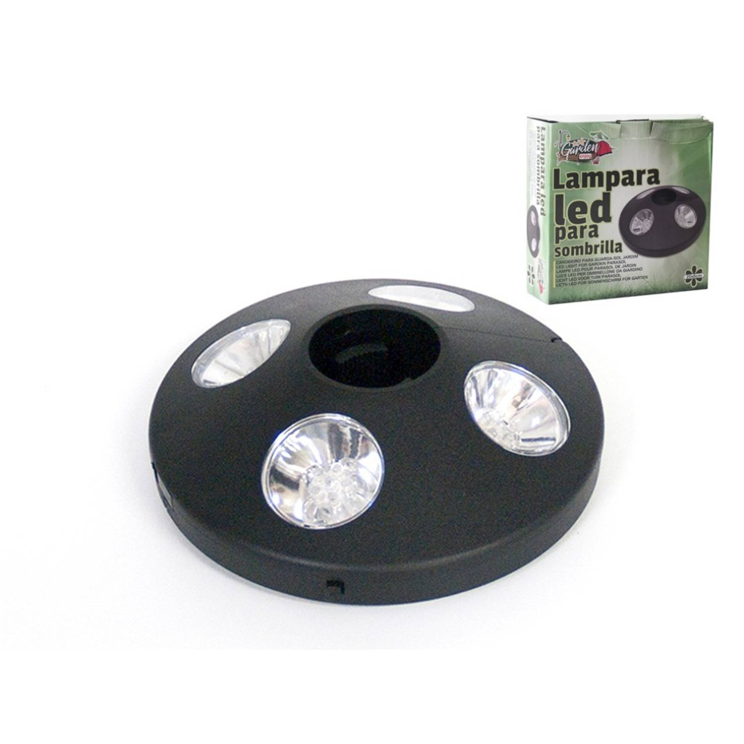 Gerimport - LED Lamp voor Parasol - Parasollamp - 20x6cm - Zwart