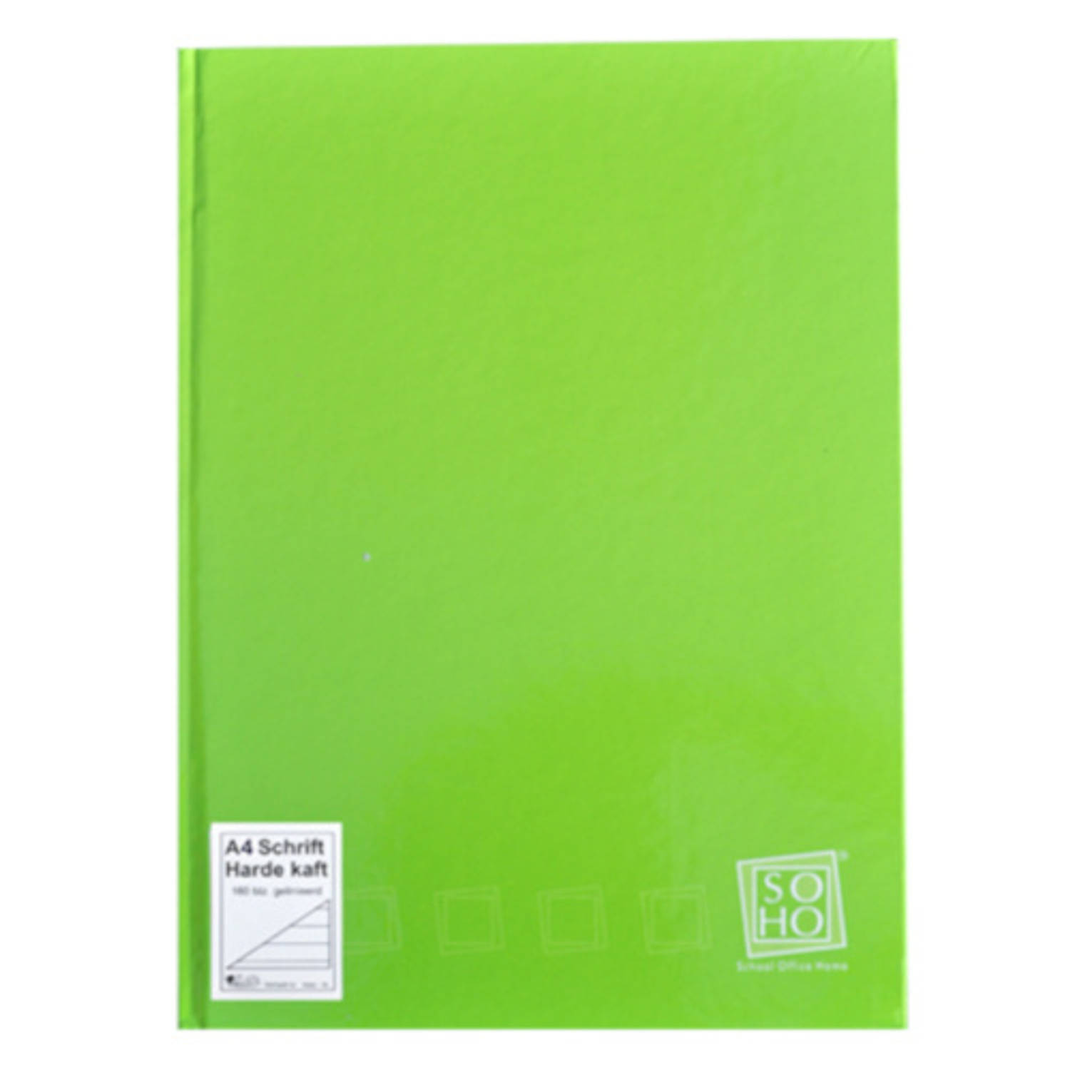 Betuttelen trechter lijn Soho schrift gelinieerd met harde kaft A4 papier groen | Blokker