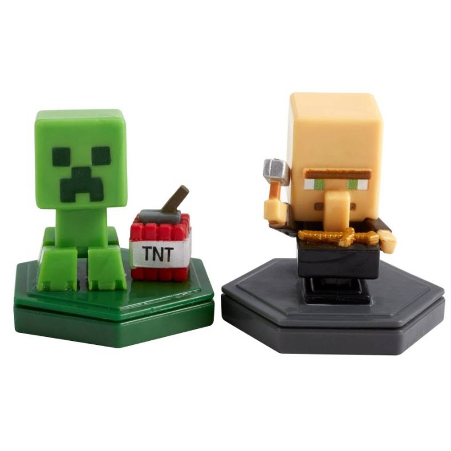 Mattel set Minecraft Earth Boost Mini 5 cm beige/groen 2-delig