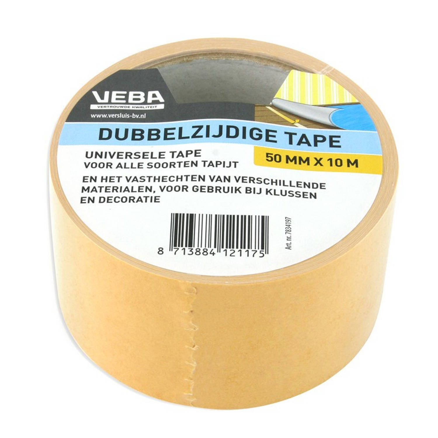 Jachtluipaard Missie Aanpassingsvermogen Dubbelzijdig tape / tapijttape bruin 50 mm x 10 m - Tape (klussen) | Blokker