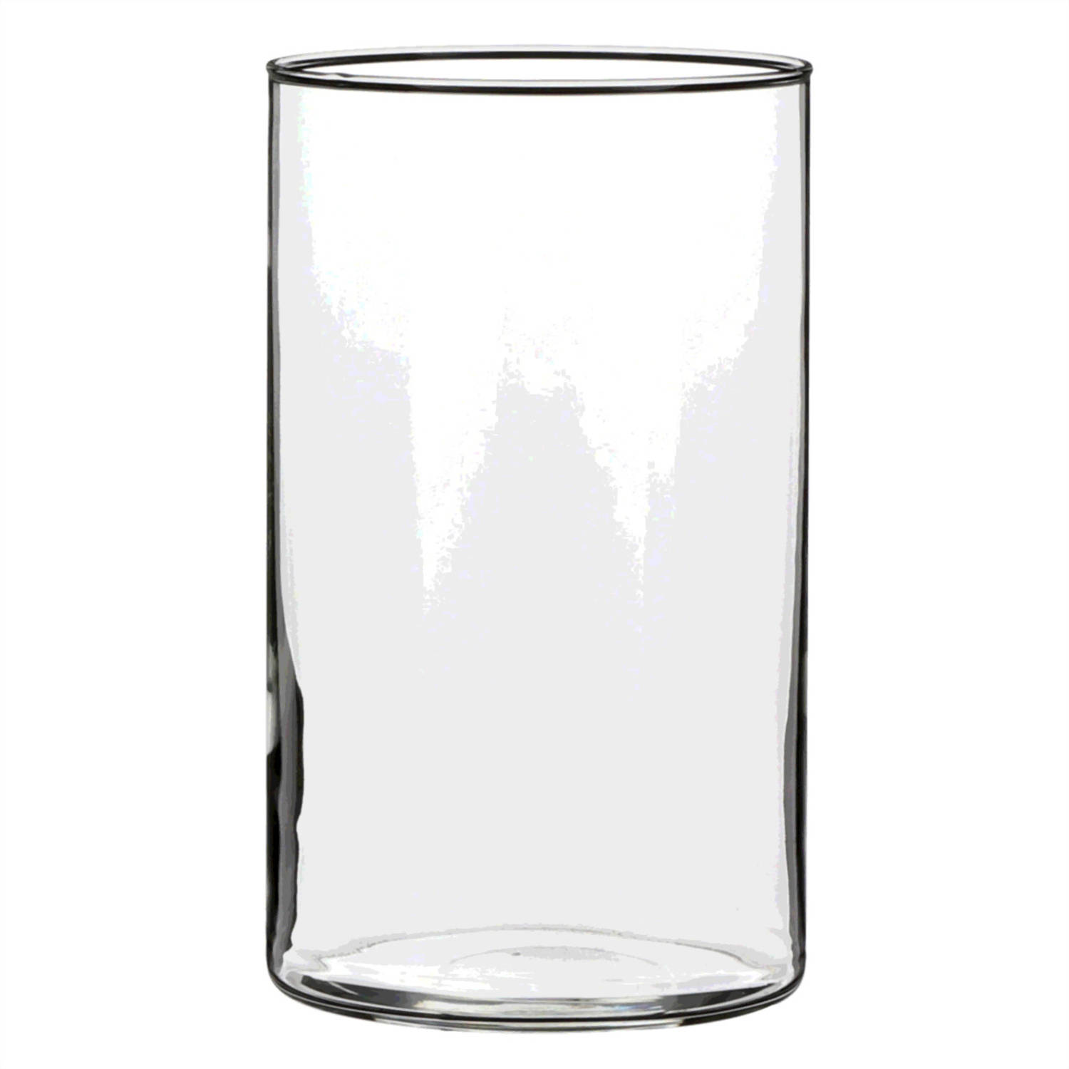 1x Ronde bloemen vaas/vazen van helder glas 20 cm - Voor verse of kunst bloemen en boeketten - Glazen vazen transparant