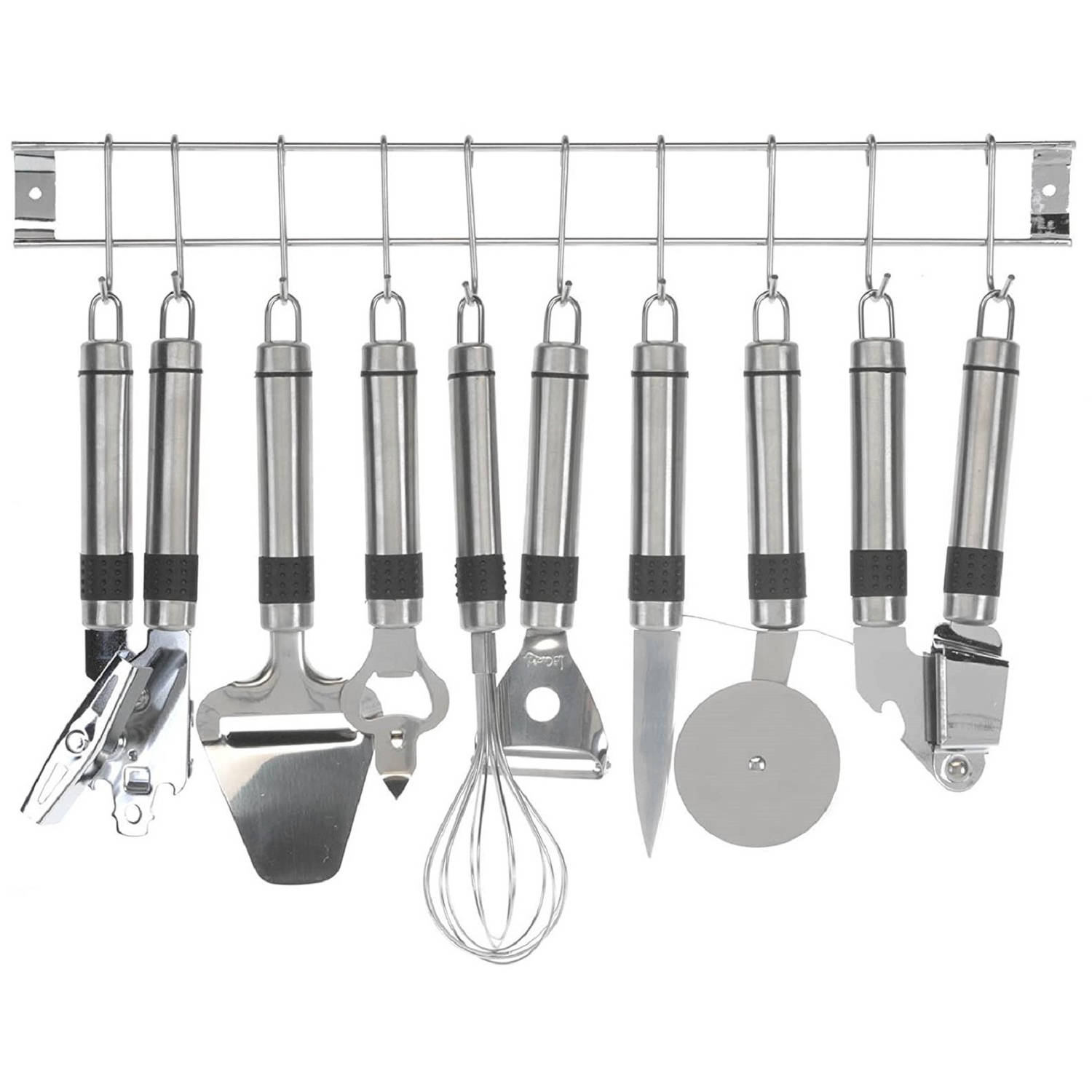 Onvervangbaar kapsel experimenteel Keukengerei set met ophangrail 9-delig keukenbenodigdheden - Keukengerei |  Blokker