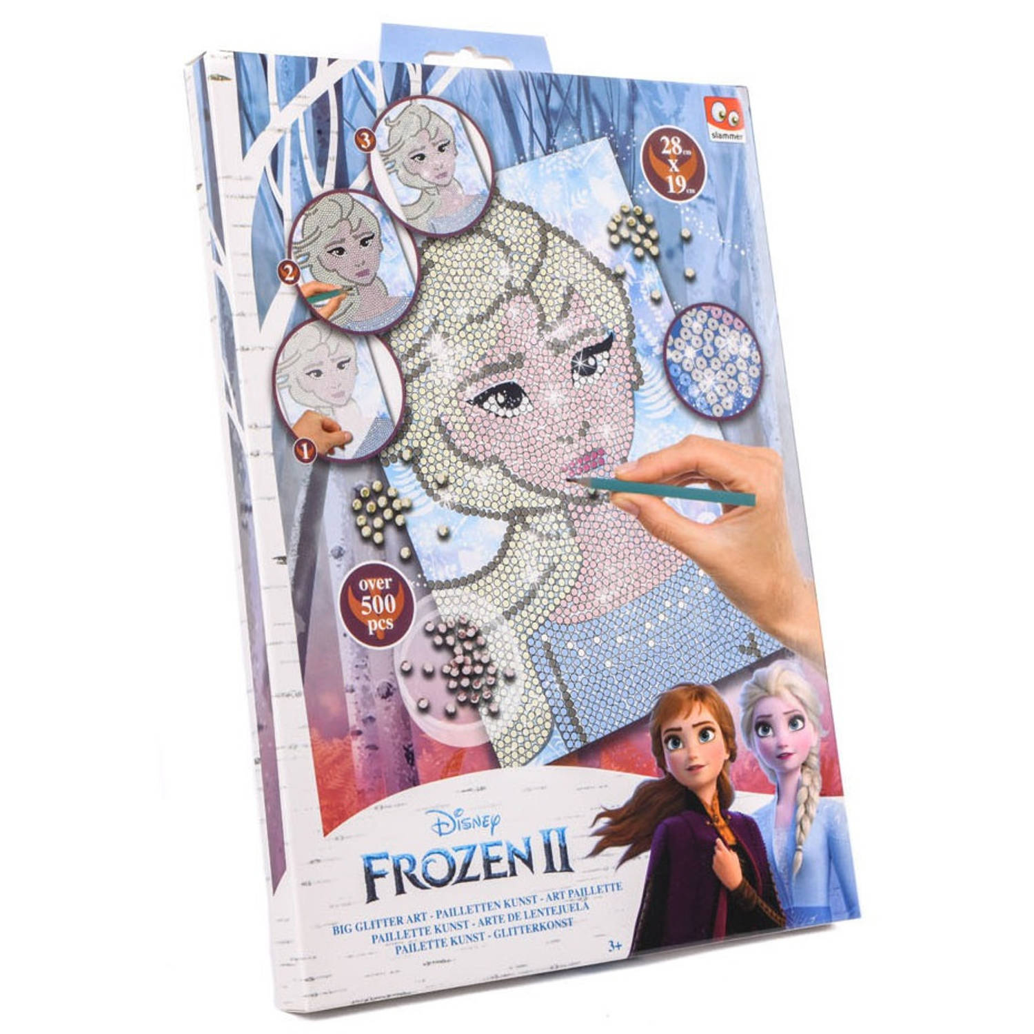 Slammer mozaïek diamond Frozen II meisjes 28 cm paars 10-delig