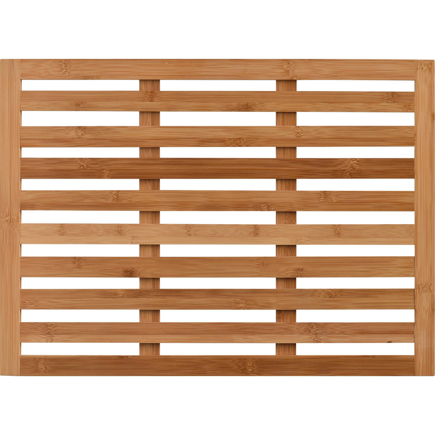 4goodz bamboe anti-slip douchemat-badmat 62x45cm houten voetenmat