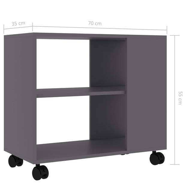 vidaXL Bijzettafel 70x35x55 cm bewerkt hout grijs