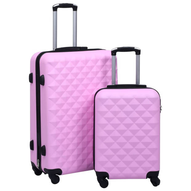 vidaXL 2-delige Harde kofferset ABS roze