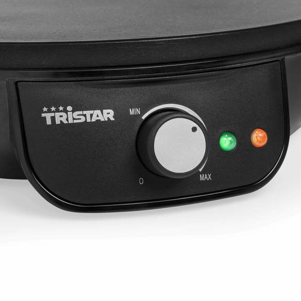 Tristar Crêpemaker BP-2637 - Pannenkoekenmaker - 30 centimeter - Regelbare thermostaat - Inclusief Accessoires - Zwart