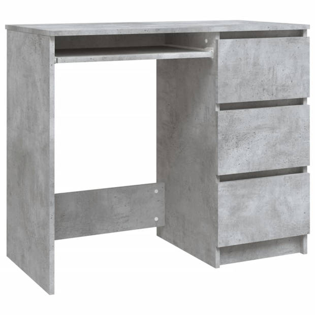 vidaXL Bureau 90x45x76 cm bewerkt hout betongrijs