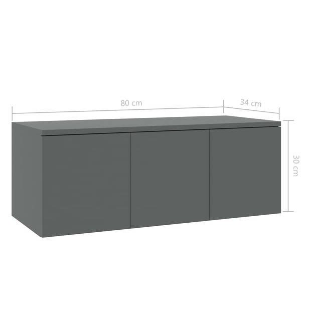 vidaXL Tv-meubel 80x34x30 cm bewerkt hout grijs