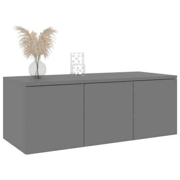 The Living Store Televisiekast Klassiek Grijs - 80 x 34 x 30 cm - Met 3 lades