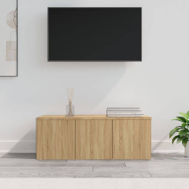 vidaXL Tv-meubel 80x34x30 cm bewerkt hout sonoma eikenkleurig