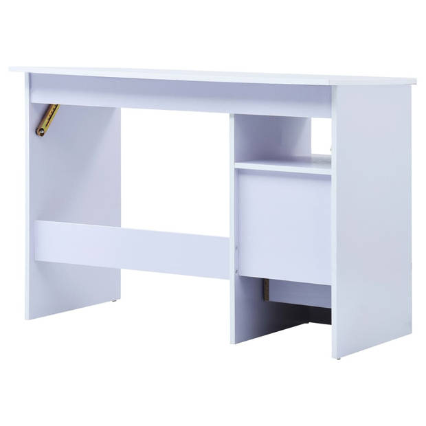 The Living Store Kinderbureau - Wit - 100x55x(73-87) cm - Inclusief 3 lades - Verstelbaar tafelblad