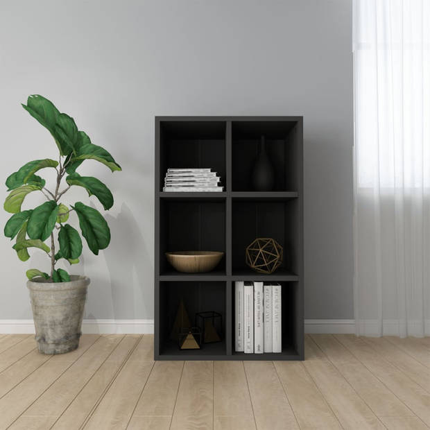 vidaXL Boekenkast/dressoir 66x30x98 cm bewerkt hout zwart