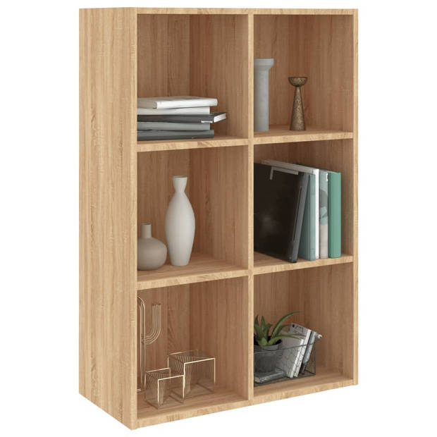 vidaXL Boekenkast/dressoir 66x30x98 cm bewerkt hout sonoma eikenkleur