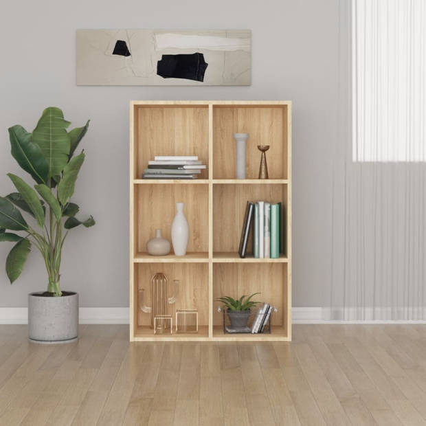 vidaXL Boekenkast/dressoir 66x30x98 cm bewerkt hout sonoma eikenkleur