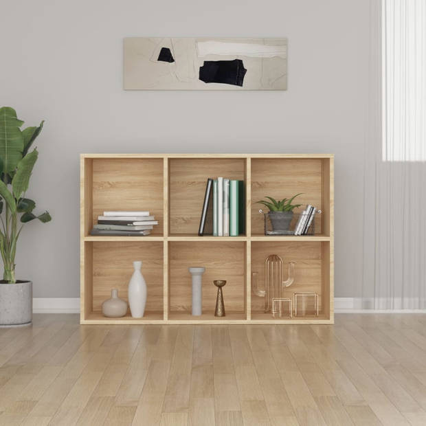 vidaXL Boekenkast/dressoir 66x30x98 cm bewerkt hout sonoma eikenkleur