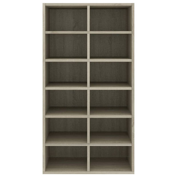 The Living Store Schoenenrek - Sonoma eiken - 54 x 34 x 100.5 cm - Met 12 schappen